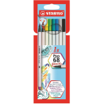 SCATOLA 8 PENNARELLI PEN 68 BRUSH STABILO 
