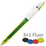 PENNA A SFERA BIC 4 COLORI FLUO TRASPARENTE