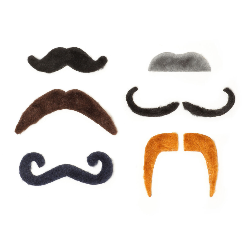 SET DI 6 BAFFI FINTI AUTOADESIVI LEGAMI - HOT MOU-STACHE