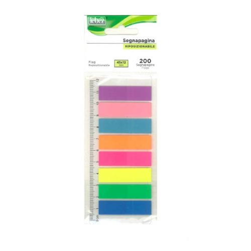 CONFEZIONE 25 STICK ADESIVI SEGNA PAGINA IN 8 COLORI ASSORTITI