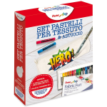 SET PENTEL ART CON 12 PASTELLI PER TESSUTO E ASTUCCIO E PENNA 