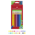 SCATOLA 20 MATITE COLORATE CON SEZIONE ERGON TRIANGOLARE JUMBO+TEMPERINO FABER-CASTELL