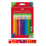 SCATOLA 30 MATITE COLORATE CON SEZIONE ERGON TRIANGOLARE JUMBO+TEMPERINO FABER-CASTELL