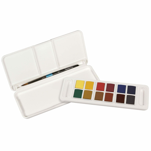 TRAVEL SET AQUAFINE WATERCOLOUR DALER ROWNEY - SET DA VIAGGIO ACQUERELLI - 12 PCS
