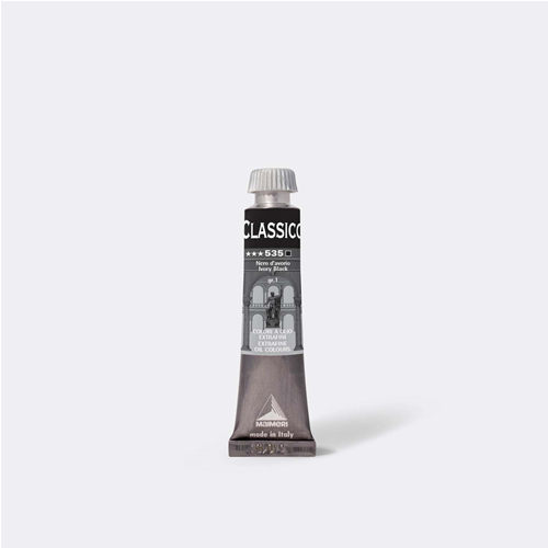 OLIO CLASSICO MAIMERI - Colori a olio superfini - 20 ML - n 535 NERO D'AVORIO