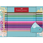 FABER-CASTELL CONFEZIONE IN METALLO 20 MATITE SPARKLE E 1 TEMPERA MATITE SLEEVE MINI TURCHESE