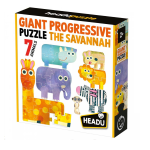 GIANT PROGRESSIVE PUZZLE THE SAVANNAH HEADU - 2+ ANNI