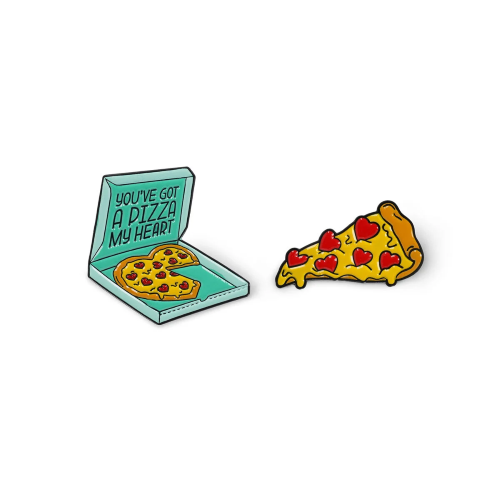 SET 2 SPILLETTE IN METALLO SMALTATO LEGAMI - PIN YOUR STYLE! - PIZZA