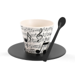 SET TAZZINA, PIATTINO E CUCCHIAINO IN RPET - MUSIC 