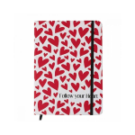 QUADERNO A5 CON CHIUSURA A ELASTICO -  HEARTS