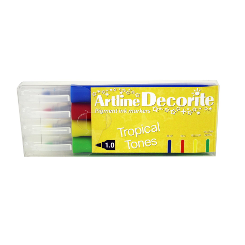 SET 4 PENNARELLI ARTLINE DECORITE PUNTA TONDA 1.0 - TROPICAL TONES