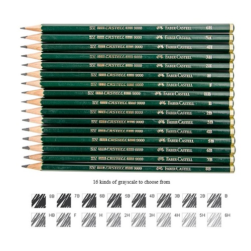 Cartolibreria L'Idea  MATITA DI GRAFITE FABER-CASTELL 9000 - Gradazione di  durezza 7B (7B) - FABER-CASTELL