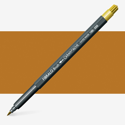 PENNARELLI ACQUERELLABILI BRUSH FIBRALO CARAN D'ACHE - 033 GOLDEN OCHRE