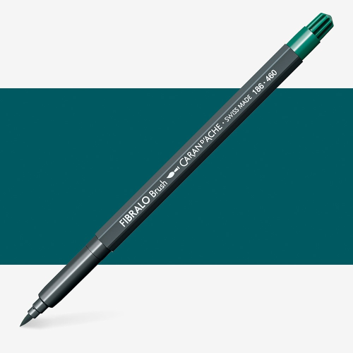 PENNARELLI ACQUERELLABILI BRUSH FIBRALO CARAN D'ACHE - 460 PEACOCK GREEN